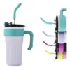 VASO TERMICO C/SORBETE LILA/TURQUESA 860ML-