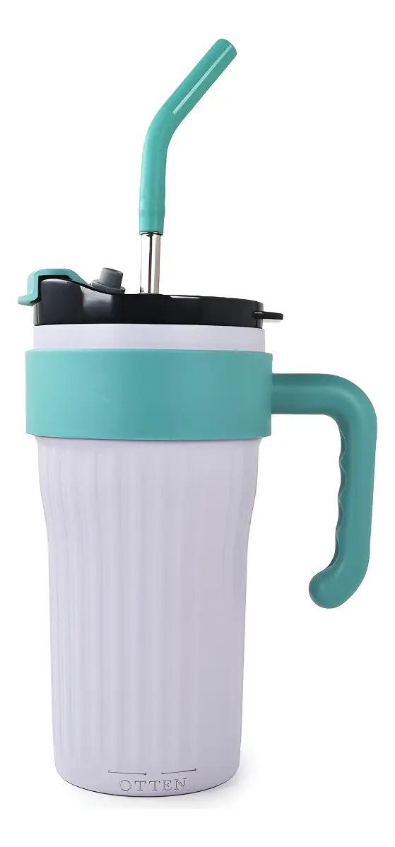 VASO TERMICO C/SORBETE LILA/TURQUESA 860ML-