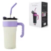 VASO TERMICO C/SORBETE BLANCO/LILA 860ML-