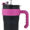 VASO TERMICO C/SORBETE NEGRO/ROSA 860ML