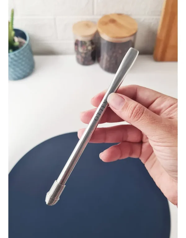 BOMBILLA PLANA CON RESORTE 16CM ACERO INOX-OTTEN -