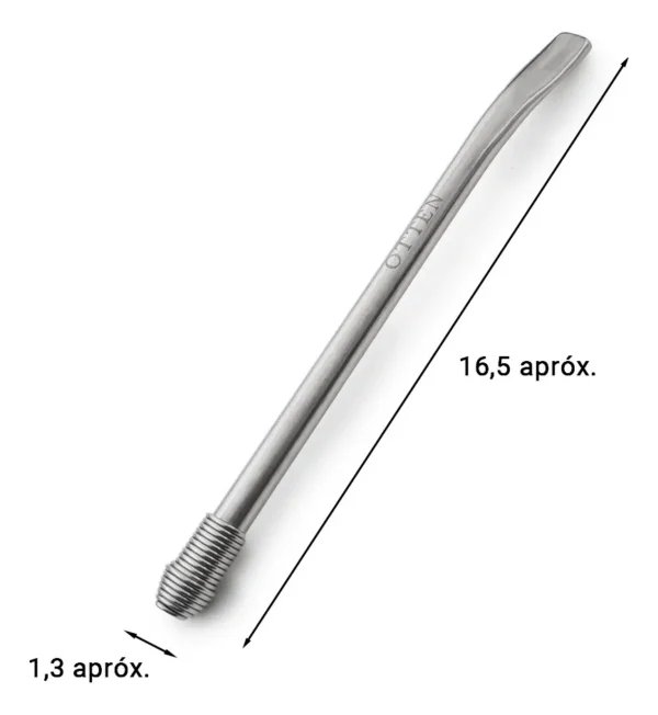 BOMBILLA PLANA CON RESORTE 16CM ACERO INOX-OTTEN -