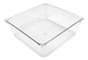 Organizador Cuadrado Contenedor Acrilico Para Heladera 15 Cm Transparente