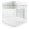 Frasco Acrilico Cierre Hermetico Apilable 1 Litro Transparente/blanco