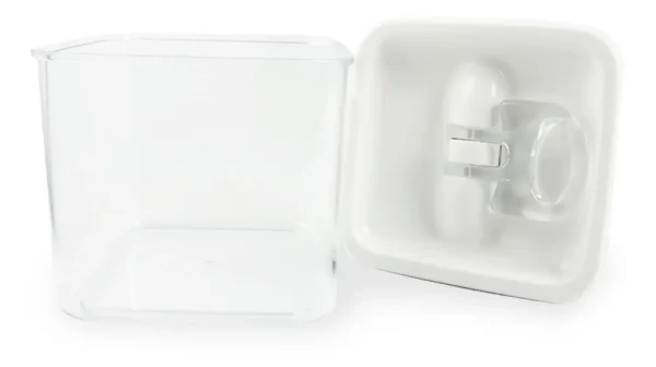 Frasco Acrilico Cierre Hermetico Apilable 1 Litro Transparente/blanco