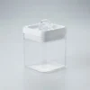 Frasco Acrilico Cierre Hermetico Apilable 1 Litro Transparente/blanco