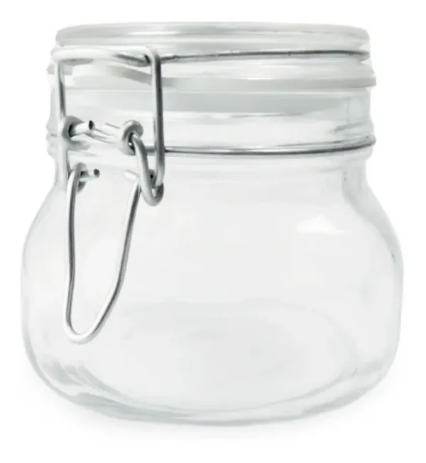 Frasco Tarro De Vidrio Cierre Clip Hermetico 500 Ml Color Transparente