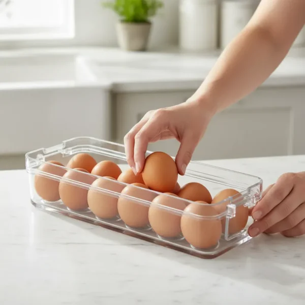 Organizador Acrilico Heladera Porta Huevos Huevera 12 Huevos Color Transparente