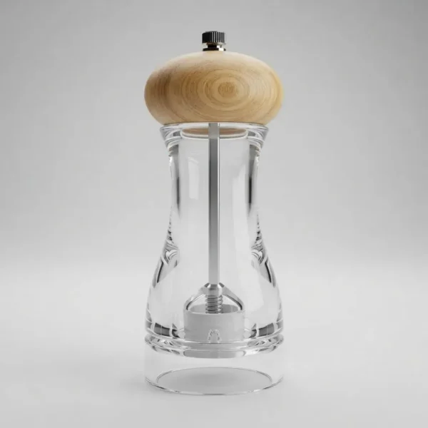 MOLINILLO DE PIMIENTA ACRILICO+BAMBO 16.5 cm