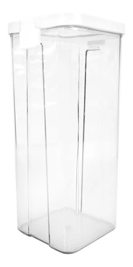 Frasco Apilable Alto Tarro Hermetico Contenedor Acrilico Blanco