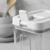Frasco Apilable Alto Tarro Hermetico Contenedor Acrilico Blanco