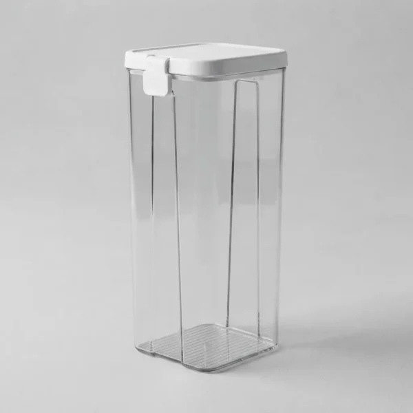 Frasco Apilable Alto Tarro Hermetico Contenedor Acrilico Blanco