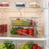Organizador Apilable Para Heladera Acrilico Tapa Y Rejilla Transparente