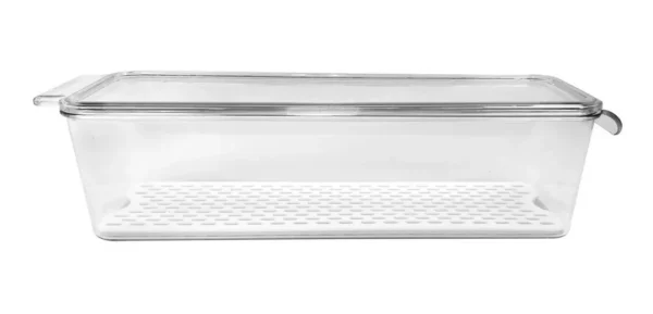 Organizador Apilable Para Heladera Acrilico Tapa Y Rejilla Transparente