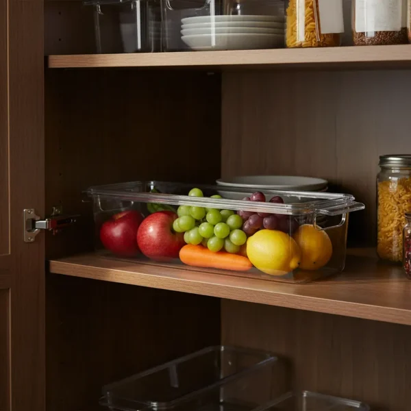 Organizador Contenedor Apilable Para Heladera Acrilico Color Transparente