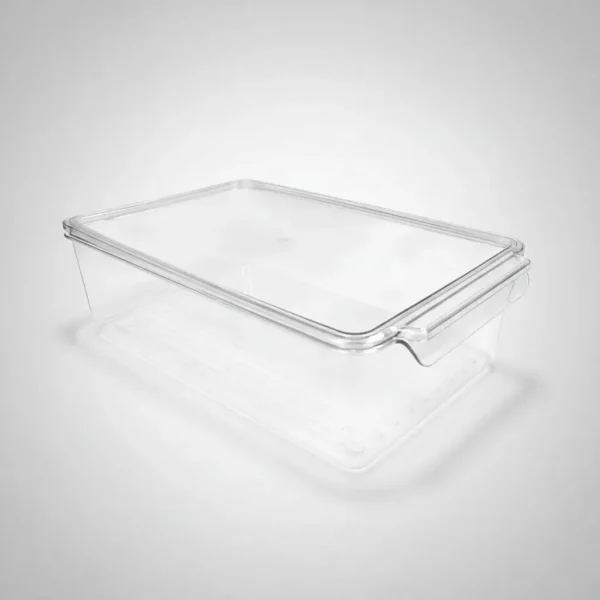 Organizador Con Tapa Contenedor Acrilico Heladera Apilable Transparente