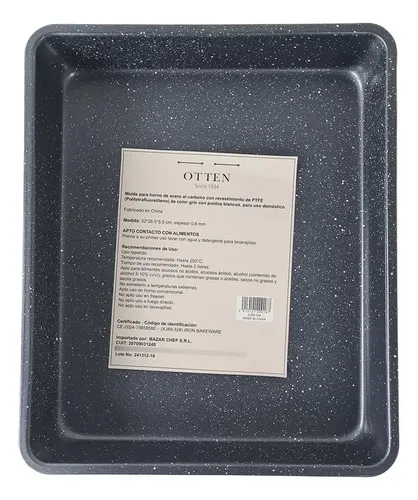 Fuente Asadera Antiadherente Otten Backen 32 X 26,5 Cm - Gris Oscuro