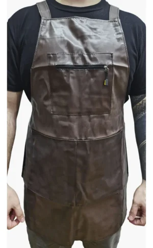 14273DUN0002-3 Delantal De Cocina Gastronómico Parrillero C/ Bolsillo Otten Marrón
