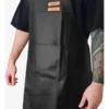 Delantal De Cocina Parrillero Gastronómico C/ Bolsillo Otten Negro/Cuero