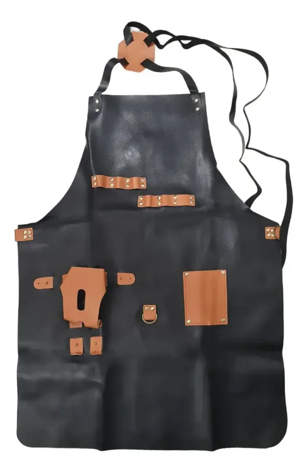 14273DUN0007-4 DELANTAL ECOCUERO PREMIUM NEGRO