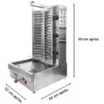 OTTEN-MAQUINA ELECTRICA DE SHAWARMA TES-950 - 90 cm x 60 cm x 52 cm