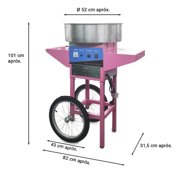 OTTEN-MÁQUINA DE ALGODÓN DE AZUCAR CON CARRITO TEC-520E - 1 mt x 82 x 31