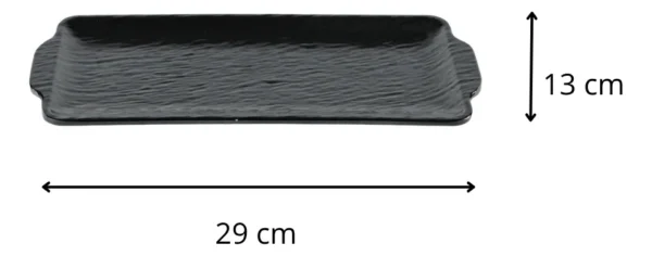 BANDEJA 29 CM MELAMINA RECTANGULAR OTTEN NEGRO