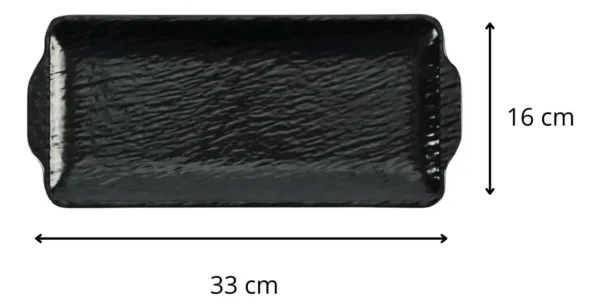BANDEJA RECTANGULAR 33 CM MELAMINA NEGRA OTTEN