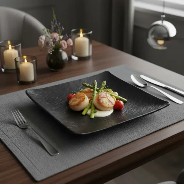 MELAMINA PLATO CUADRADO PLANO 20CM-OTTEN