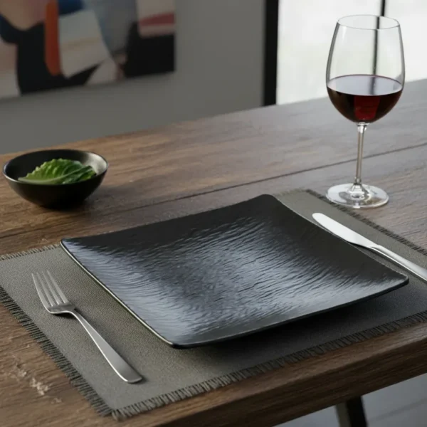 MELAMINA PLATO CUADRADO PLANO 20CM-OTTEN