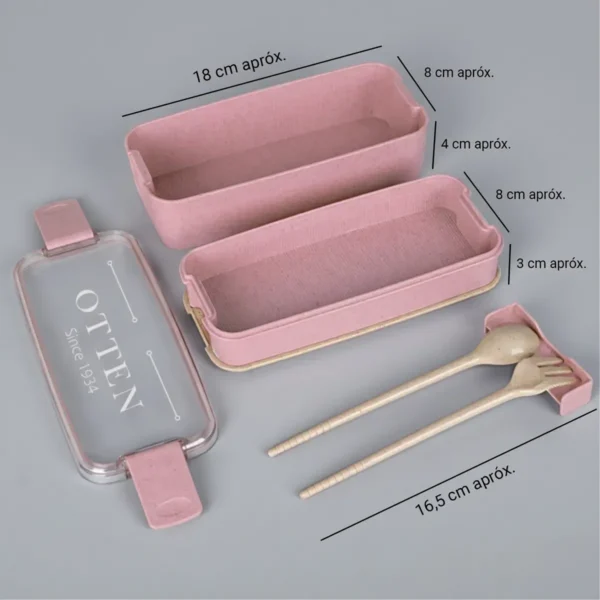 OTTEN-LANCHERA C/ CUBIERTOS 750ML ROSA- TY0592PK
