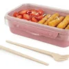 OTTEN-LANCHERA C/ CUBIERTOS 800ML ROSA- TY0593PK