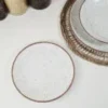 Plato Postre Porcelana Tramontina Rustico Marron 21 Cm Blanco/marrón Rústico Marrón