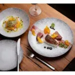 Plato Postre Porcelana Tramontina Camila 21 Cm Gris Camila