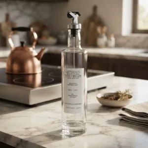 DISPENSER ACEITERO VIDRIO TAPA DE ACERO INOX 500 ML