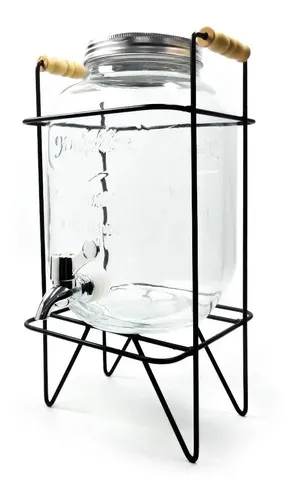 DISPENSER DE VIDRIO CON CANILLA + BASE 4 LITROS