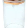 FRASCOS DE VIDRIO CON TAPA BAMBU CUADRADO