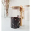 Frasco Hermético Vidrio Con Tapa Cuchara Bambú Otten 370 Ml Marrón Claro