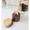 Frasco Hermético Vidrio Con Tapa Cuchara Bambú Otten 370 Ml Marrón Claro