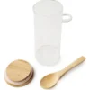 Frasco Hermético Vidrio Con Tapa Cuchara Bambú Otten 450 Ml