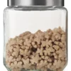 Frasco Hermético Cuadrado Vidrio Otten 1,25 Lts Plateado