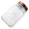 Frasco Hermético Cuadrado Vidrio Labrado Otten 1,5 Lts Cobre