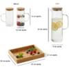 31014DUN1304-1 Set X 3 Jarras Vidrio Resistente Premium Tapa Bambu Otten Transparente