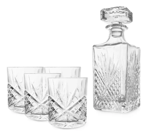 Set X 5 Piezas Para Whisky Vasos Y Licorera Otten 750 Ml