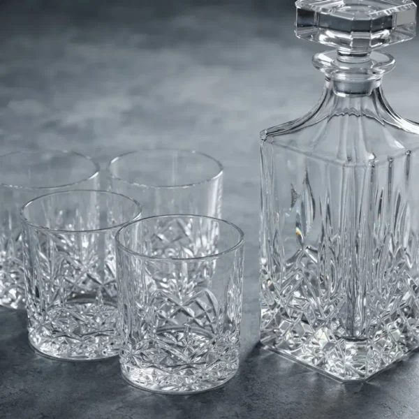Set X 5 Piezas Para Whisky Vasos Y Licorera Otten 750 Ml