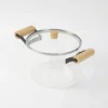 Olla De Vidrio Templado Con Tapa Y Asas Bambu 3.5 Lts Otten Transparente