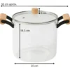 32273OTT0003-1 Olla De Vidrio Templado Con Tapa Y Asas Bambu 5.5 Lts Otten Transparente