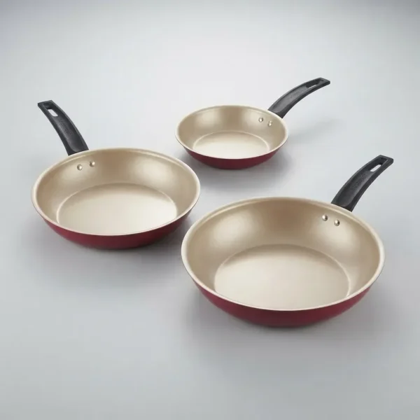 33229PAN0079-3 MAGNIFIC - JUEGO DE 3 SARTENES FRANCESAS 16+20+24 CM- COLOR CEREZA