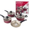 33229PAN0084-2 MAGNIFIC - JUEGO C/5 OLLAS - COLOR CEREZA
