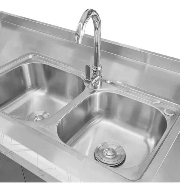 OTTEN-BAJO MESADA DE ACERO C/ BACHA 150*70*90CM TKC-S4-2